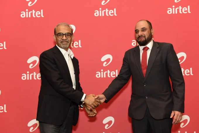 Airtel Africa Group CEO Sunil Taldar (L) & Airtel Kenya MD Ashish Malhotra (R)