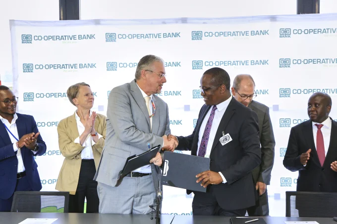 Omon Ukpoma-Olaiya, Regional Investment Team Lead (East & Southern Africa & Arab States) at the United Nations Capital Development Fund (UNCDF) and Vincent Marangu, Director Co-operatives Banking Division, C