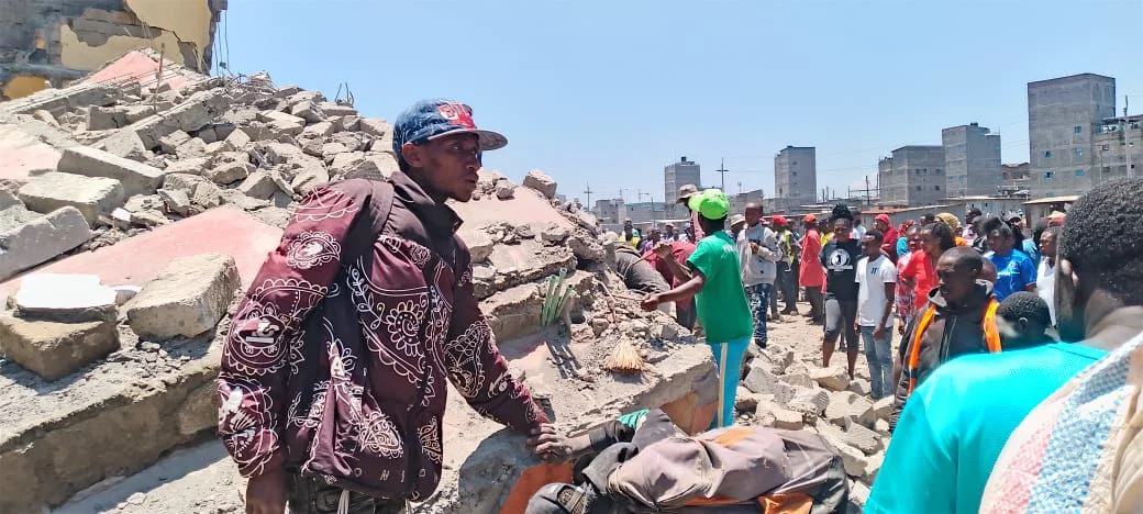 Debris of the house that collapsed in Shauri Moyo
