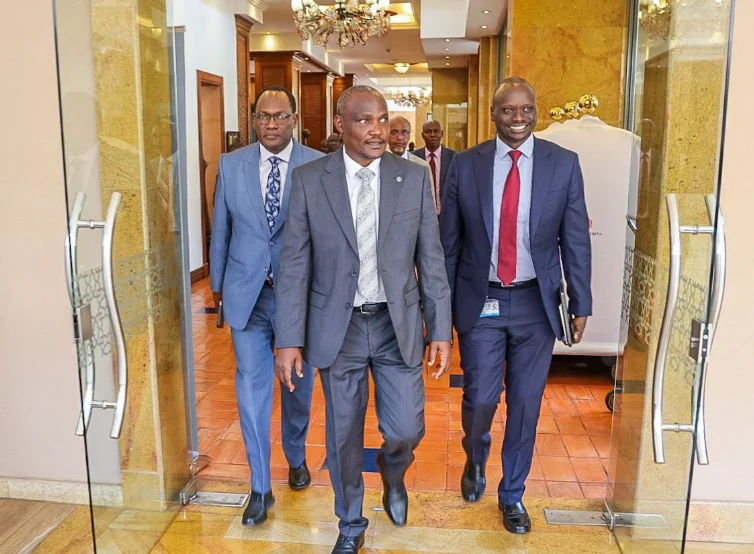 Treasury CS John Mbadi and PS Chris Kiptoo