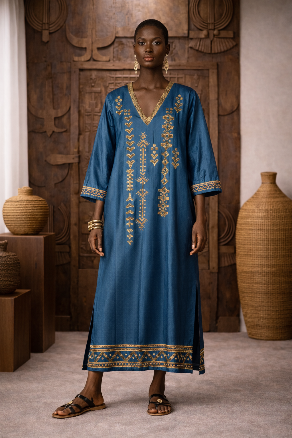 HASSANA HAUSA EMBROIDERED CAFTAN TUNIC