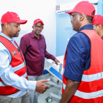 Health CS Aden Duale in one of the established Ebola facilities.