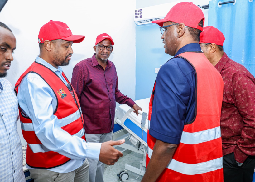 Health CS Aden Duale in one of the established Ebola facilities.