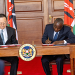 Treasury CS John Mbadi and Chief Executive Officer Atsuo Kuroda representing Japan at the signing.