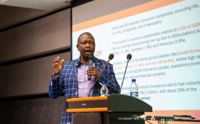 First Assurance Managing Director Stephen Lokonyo, during a media briefing in Nairobi