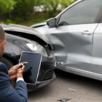 Car accident inspection in progress