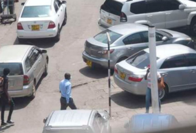 Cars parked at Nairobi's CBD