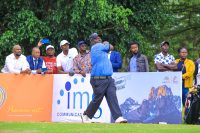 Dismas Indiza tees off at the Sunshine Development Tour East Africa Swing Ruiru first leg