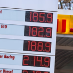 Latest fuel prices on display.