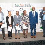 L=R: Fabian Oriri- APHRC, Dr. Catherine Karekezi-NCD Alliance, Rev. Jacky Makena-NCCK, Celine Awuor- IILA, Allan Maleche-KELIN, Daniel Kituu- Healthy Food Advocate