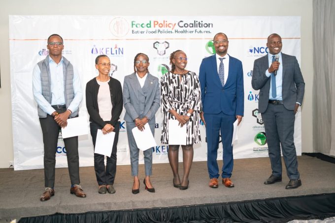 L=R: Fabian Oriri- APHRC, Dr. Catherine Karekezi-NCD Alliance, Rev. Jacky Makena-NCCK, Celine Awuor- IILA, Allan Maleche-KELIN, Daniel Kituu- Healthy Food Advocate
