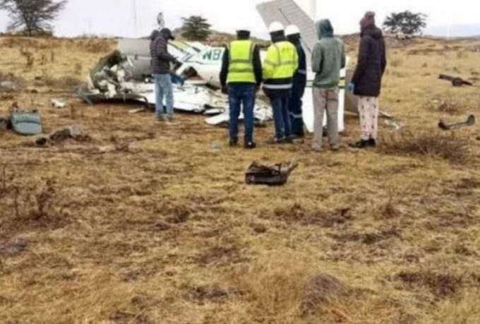 The aircraft crashed near a wind power plant