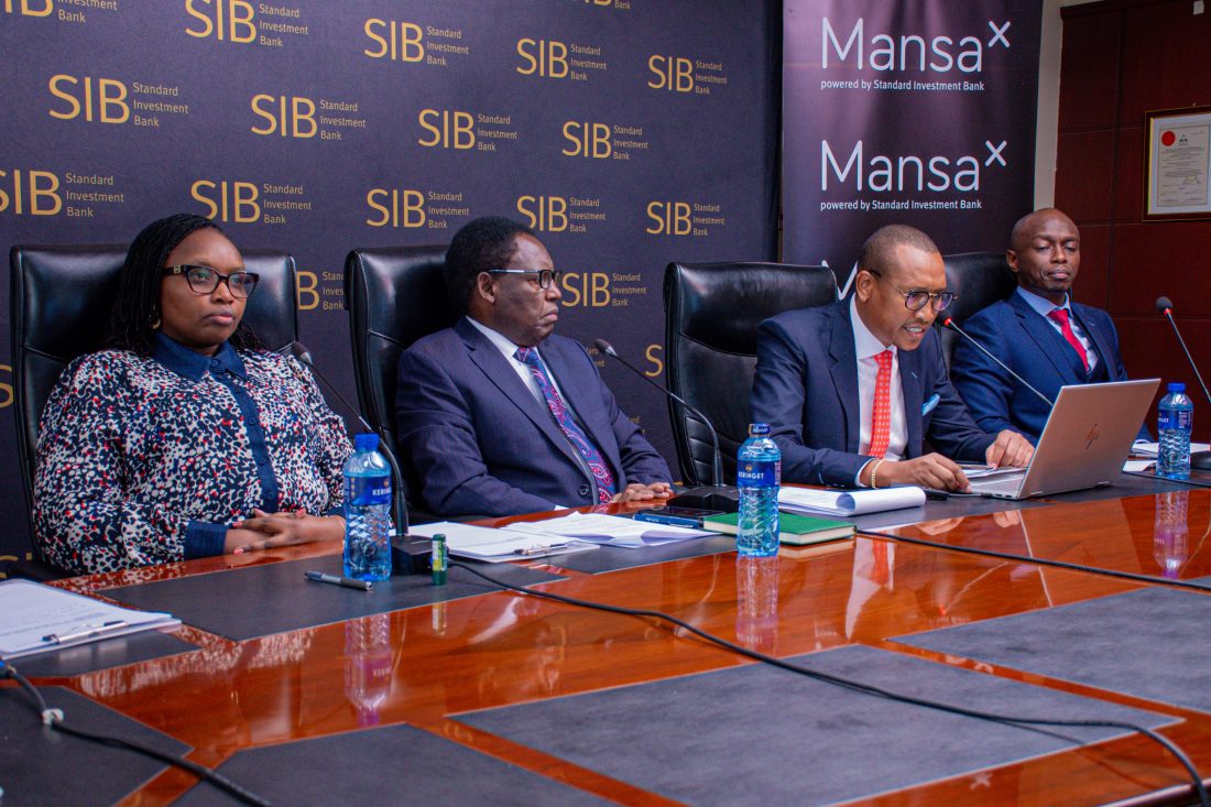 SIB Executive Director, Global Markets, Nahashon Mungai and other Board members during a past AGM.