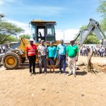 (L-R) Airtel Money Kenya Acting MD Bonke Michael, Marigat Special School for the Visually Impaired Headteacher George Lekumbe, Baringo South Director of Education Everlyn Ketter, Marigat Integrated Primary Head of Institution Geoffrey Chepkuto & ChildFund Kenya Programs & Sponsorship Director Eric Oyoo during the groundbreaking