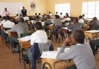 Students sitting during an ongoing exams.