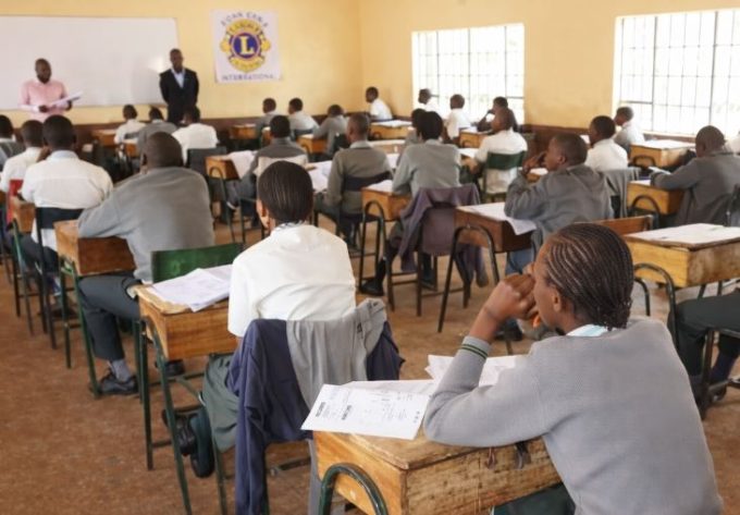 Students sitting during an ongoing exams.