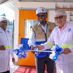 Richard Bogita, Supply Chain Director, Unilever East & West Africa; Luck Ochieng, Managing Director, Unilever East Africa; and João F. Ribeiro, Unilever’s 1UL Supply Chain Head, unveil the company’s new 800kW solar installation at its Nairobi factory.
